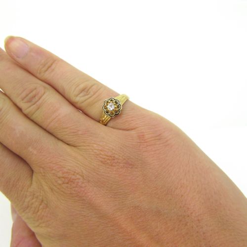 FRENCH VICTORIAN ENAMEL DIAMOND RING 18KT GOLD CIRCA 1880 - ADDITIONAL PHOTO 5