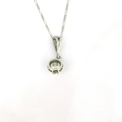 ANTIQUE BELLE EPOQUE DIAMONDS PENDANT ON CHAIN PLATINUM FRANCE CIRCA 1915 - ADDITIONAL PHOTO 4