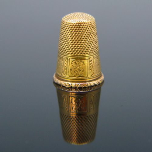 antique victorian thimble 18kt rose gold france circa 1880 - CATEGORY: ANTIQUE METAL - DATED 1880