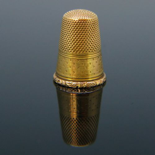 ANTIQUE VICTORIAN THIMBLE 18KT ROSE GOLD FRANCE CIRCA 1880 - ADDITIONAL PHOTO 1