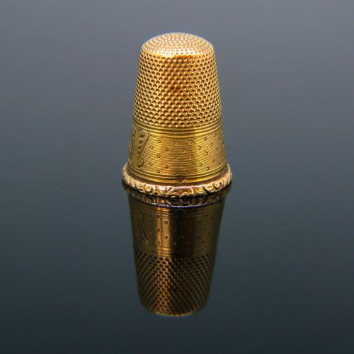 ANTIQUE VICTORIAN THIMBLE 18KT ROSE GOLD FRANCE CIRCA 1880 - ADDITIONAL PHOTO 2