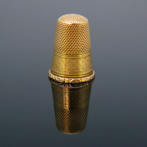ANTIQUE VICTORIAN THIMBLE 18KT ROSE GOLD FRANCE CIRCA 1880 - ADDITIONAL PHOTO 3