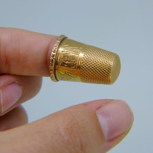 ANTIQUE VICTORIAN THIMBLE 18KT ROSE GOLD FRANCE CIRCA 1880 - ADDITIONAL PHOTO 5