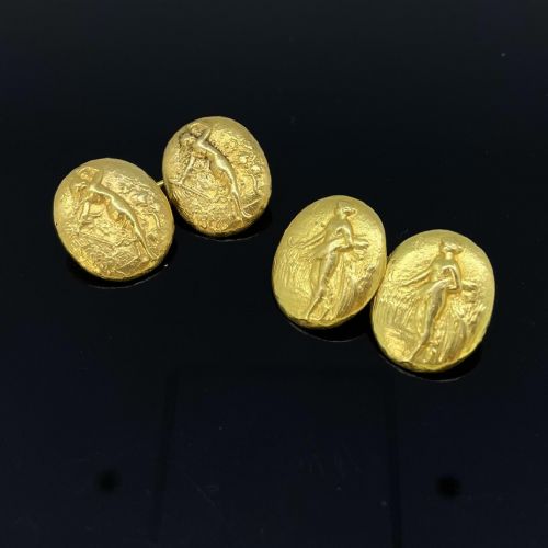 antique art nouveau cufflinks 18kt gold circa 1900 - CATEGORY: ANTIQUE JEWELLERY - DATED 1900