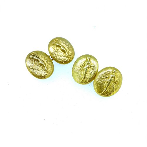 ANTIQUE ART NOUVEAU CUFFLINKS 18KT GOLD CIRCA 1900 - ADDITIONAL PHOTO 1