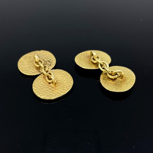 ANTIQUE ART NOUVEAU CUFFLINKS 18KT GOLD CIRCA 1900 - ADDITIONAL PHOTO 3