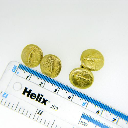 ANTIQUE ART NOUVEAU CUFFLINKS 18KT GOLD CIRCA 1900 - ADDITIONAL PHOTO 6