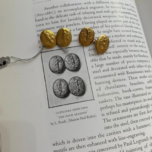 ANTIQUE ART NOUVEAU CUFFLINKS 18KT GOLD CIRCA 1900 - ADDITIONAL PHOTO 7