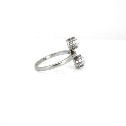 ANTIQUE EDWARDIAN DIAMONDS RING 18KT GOLD AND PLATINUM FRANCE CIRCA 1910 - ADDITIONAL PHOTO 3