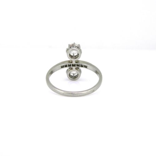 ANTIQUE EDWARDIAN DIAMONDS RING 18KT GOLD AND PLATINUM FRANCE CIRCA 1910 - ADDITIONAL PHOTO 4