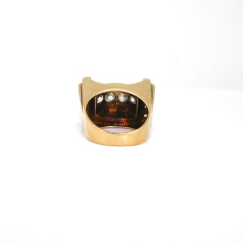 RETRO TANK DIAMONDS RING 18KT GOLD AND PLATINUM CIRCA 1940 - ADDITIONAL PHOTO 4