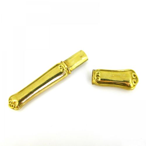 ANTIQUE VICTORIAN NEEDLES CASE 18KT YELLOW GOLD FRANCE CIRCA 1880 - ADDITIONAL PHOTO 4