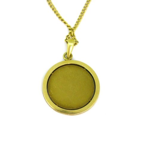 QUE HIER QUE DEMAIN DIAMOND SYNTHETIC RUBY MEDAL PENDANT BY A AUGIS 18KT YELLOW GOLD FRANCE CIRCA 1960 - ADDITIONAL PHOTO 2