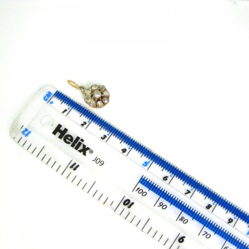 ANTIQUE EDWARDIAN PEARL AND ROSE CUT DIAMONDS PENDANT 18KT ROSE AND YELLOW GOLD CIRCA 1910 - ADDITIONAL PHOTO 4
