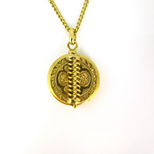 ANTIQUE VICTORIAN LOCKET PENDANT 18KT YELLOW GOLD FRANCE CIRCA 1900 - ADDITIONAL PHOTO 2