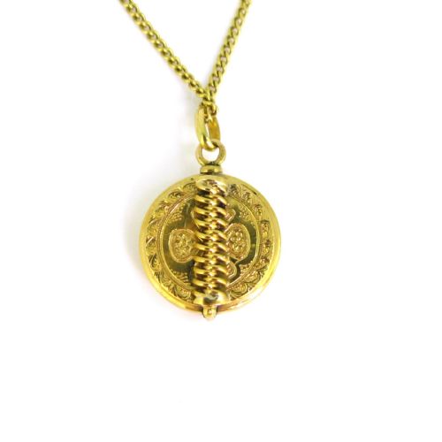 ANTIQUE VICTORIAN LOCKET PENDANT 18KT YELLOW GOLD FRANCE CIRCA 1900 - ADDITIONAL PHOTO 3