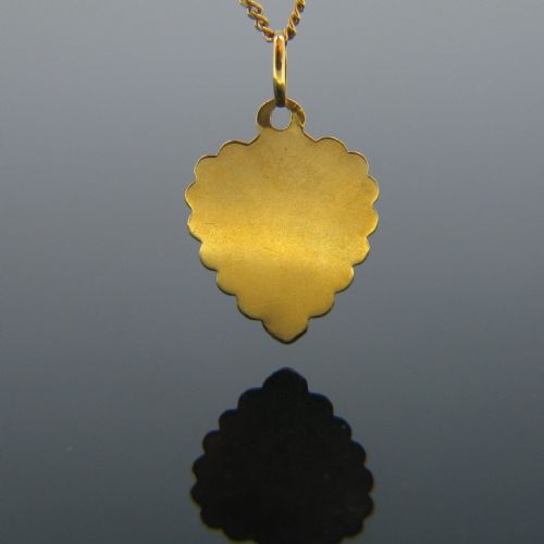 ANTIQUE ART NOUVEAU HEART SHAPED PENDANT 18K YELLOW GOLD CIRCA 1900 - ADDITIONAL PHOTO 3