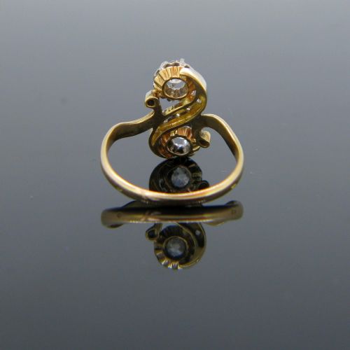 ANTIQUE EDWARDIAN OLD CUT DIAMONDS TOI ET MOI RING 18KT GOLD AND PLATINUM CIRCA 1905 - ADDITIONAL PHOTO 3
