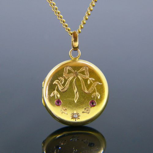 antique victorian locket pendant 18kt yellow gold france circa 1900 - CATEGORY: ANTIQUE JEWELLERY - DATED 1900