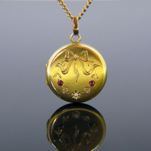 ANTIQUE VICTORIAN LOCKET PENDANT 18KT YELLOW GOLD FRANCE CIRCA 1900 - ADDITIONAL PHOTO 1