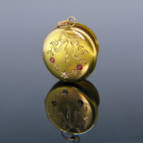 ANTIQUE VICTORIAN LOCKET PENDANT 18KT YELLOW GOLD FRANCE CIRCA 1900 - ADDITIONAL PHOTO 2