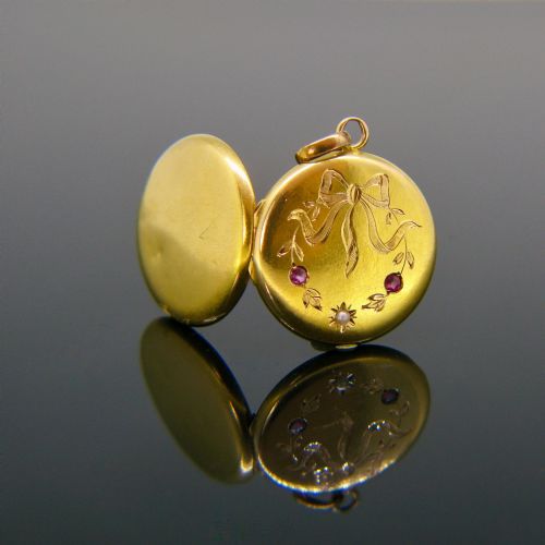 ANTIQUE VICTORIAN LOCKET PENDANT 18KT YELLOW GOLD FRANCE CIRCA 1900 - ADDITIONAL PHOTO 4