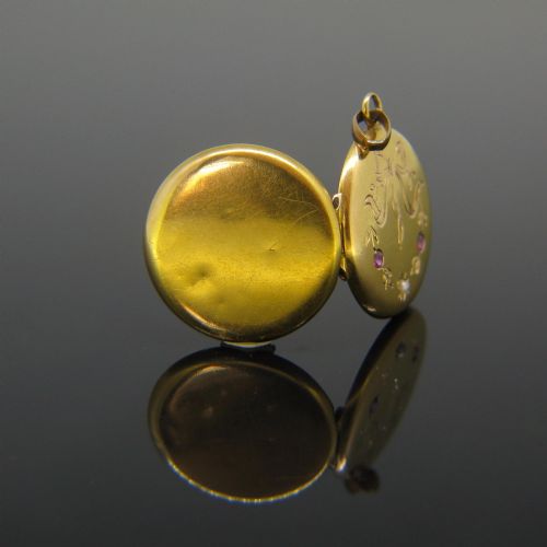 ANTIQUE VICTORIAN LOCKET PENDANT 18KT YELLOW GOLD FRANCE CIRCA 1900 - ADDITIONAL PHOTO 5