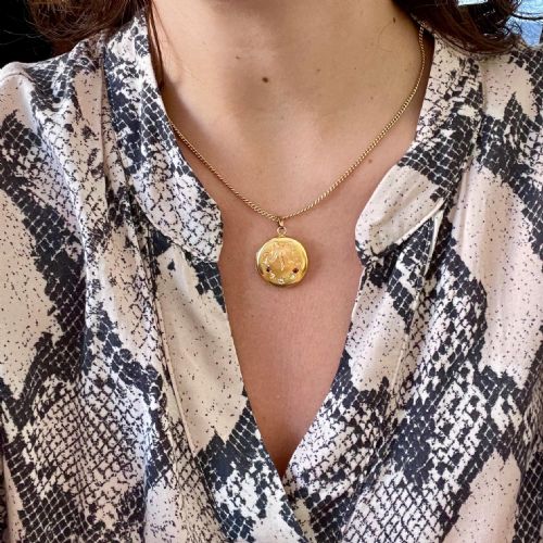 ANTIQUE VICTORIAN LOCKET PENDANT 18KT YELLOW GOLD FRANCE CIRCA 1900 - ADDITIONAL PHOTO 7