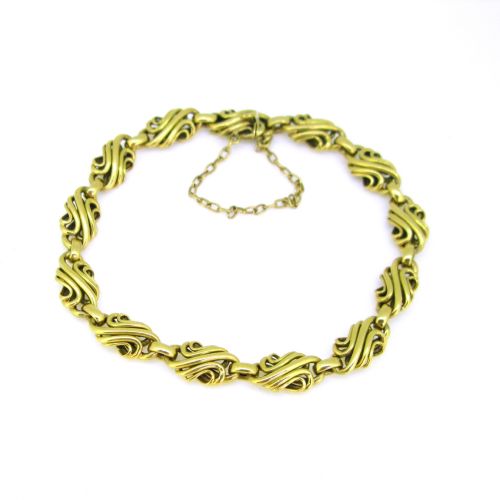 VINTAGE RETRO LINK BRACELET 18KT YELLOW GOLD FRANCE CIRCA 1950 - ADDITIONAL PHOTO 1