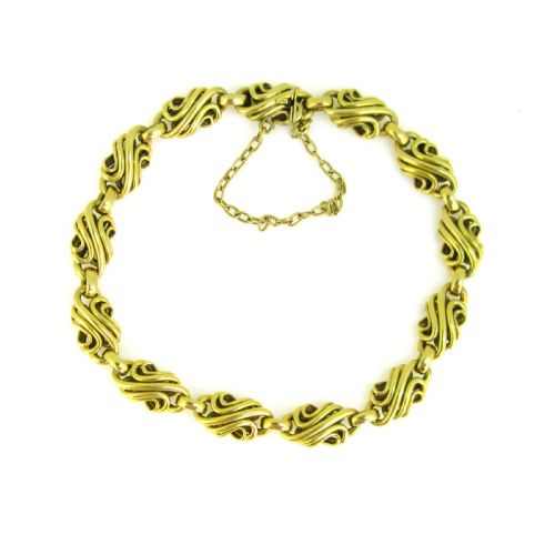 VINTAGE RETRO LINK BRACELET 18KT YELLOW GOLD FRANCE CIRCA 1950 - ADDITIONAL PHOTO 2