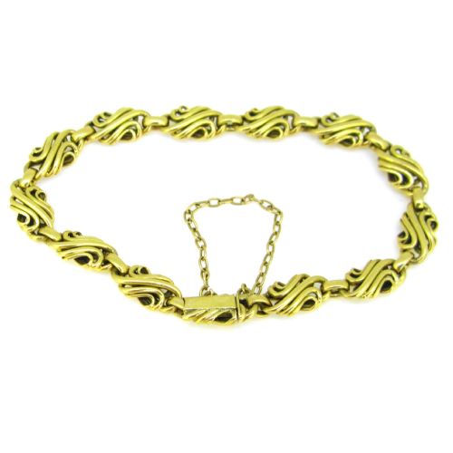 VINTAGE RETRO LINK BRACELET 18KT YELLOW GOLD FRANCE CIRCA 1950 - ADDITIONAL PHOTO 4