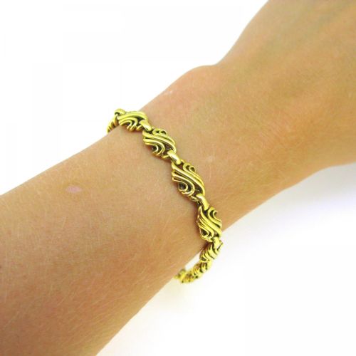 VINTAGE RETRO LINK BRACELET 18KT YELLOW GOLD FRANCE CIRCA 1950 - ADDITIONAL PHOTO 5