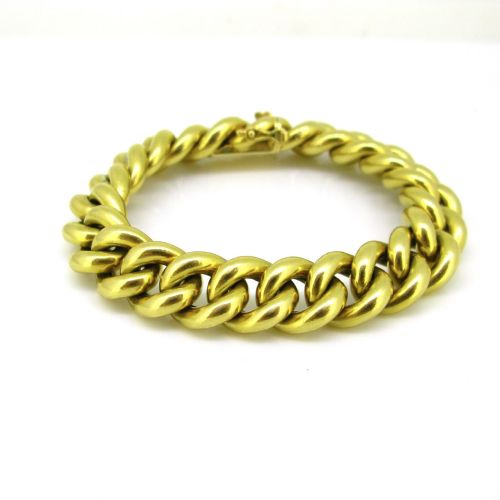 CHUNKY CURB LINKS 18KT YELLOW GOLD BRACELET CIRCA 1940 - ADDITIONAL PHOTO 2