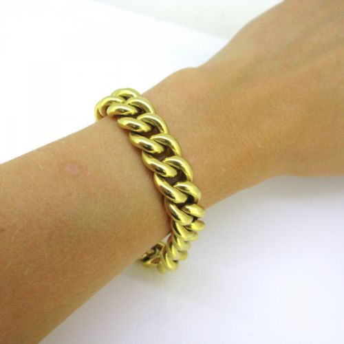 CHUNKY CURB LINKS 18KT YELLOW GOLD BRACELET CIRCA 1940 - ADDITIONAL PHOTO 6