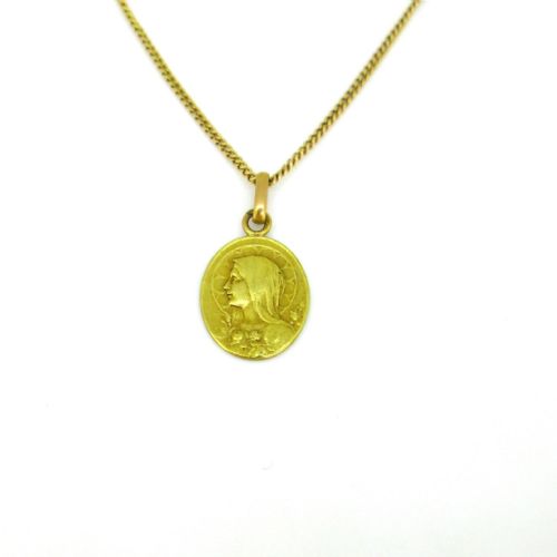 ANTIQUE ART NOUVEAU VIRGIN MARY RELIGIOUS MEDAL FRANCE CIRCA 1900 - ADDITIONAL PHOTO 1