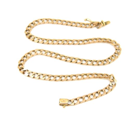 CURB FLAT LINKS DIAMONDS NECKLACE 14KT YELLOW GOLD CIRCA 1940 ITALY - ADDITIONAL PHOTO 4