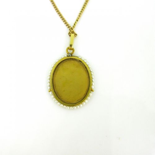 ANTIQUE ART NOUVEAU PEARL RELIGIOUS MEDAL BY DROPSY FRANCE CIRCA 1900 - ADDITIONAL PHOTO 2