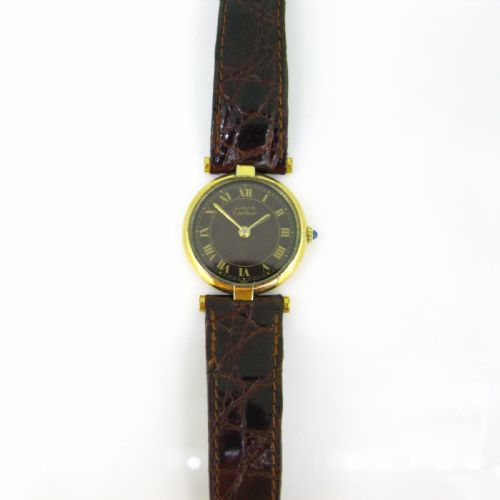 CARTIER VINTAGE LADIES SILVER GILDED WRISTWATCH - ADDITIONAL PHOTO 1