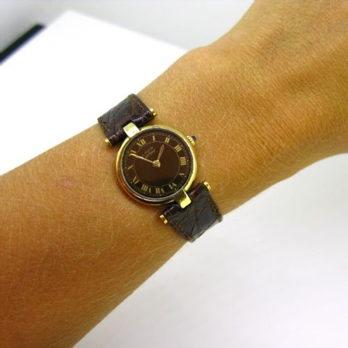 CARTIER VINTAGE LADIES SILVER GILDED WRISTWATCH - ADDITIONAL PHOTO 5