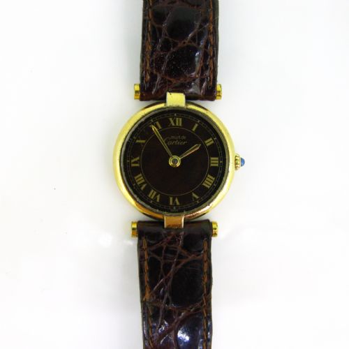 CARTIER VINTAGE LADIES SILVER GILDED WRISTWATCH - ADDITIONAL PHOTO 6