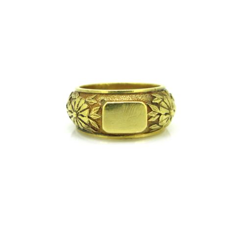 ANTIQUE VICTORIAN SIGNET RING 18KT YELLOW GOLD CIRCA 1850 - ADDITIONAL PHOTO 1