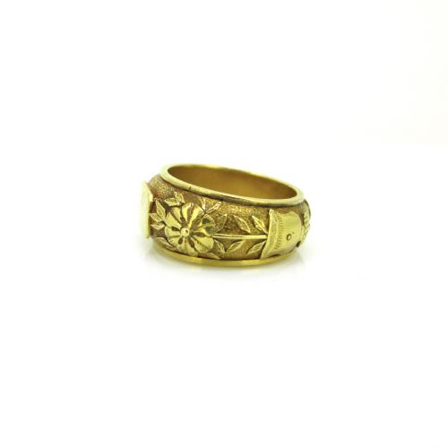ANTIQUE VICTORIAN SIGNET RING 18KT YELLOW GOLD CIRCA 1850 - ADDITIONAL PHOTO 3
