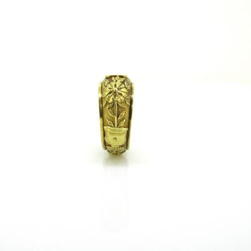 ANTIQUE VICTORIAN SIGNET RING 18KT YELLOW GOLD CIRCA 1850 - ADDITIONAL PHOTO 4