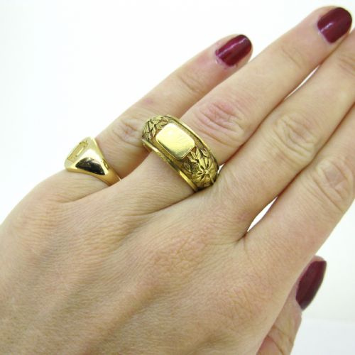 ANTIQUE VICTORIAN SIGNET RING 18KT YELLOW GOLD CIRCA 1850 - ADDITIONAL PHOTO 5