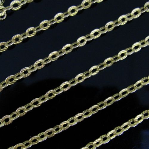 vintage french textured links chain necklace18kt yellow gold circa 1960 - CATEGORY: ANTIQUE JEWELLERY - DATED 1960