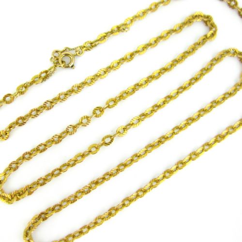 VINTAGE FRENCH TEXTURED LINKS CHAIN NECKLACE18KT YELLOW GOLD CIRCA 1960 - ADDITIONAL PHOTO 1