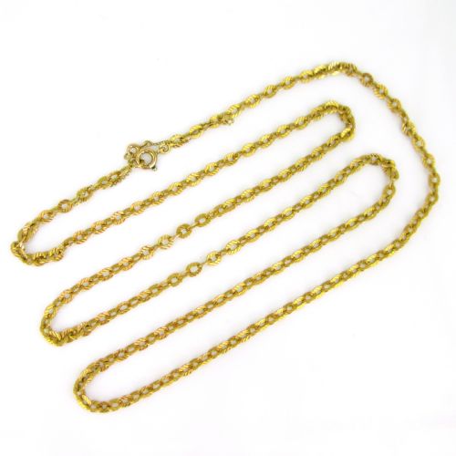 VINTAGE FRENCH TEXTURED LINKS CHAIN NECKLACE18KT YELLOW GOLD CIRCA 1960 - ADDITIONAL PHOTO 2
