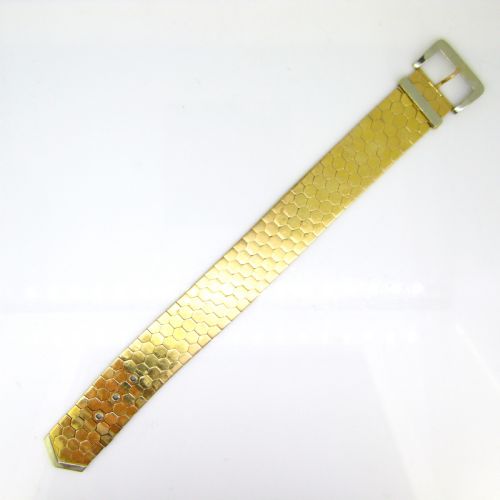 RETRO TWO TONES GOLD BELT BUCKLE BRACELET 18KT YELLOW AND WHITE GOLD FRANCE CIRCA 1940 - ADDITIONAL PHOTO 2