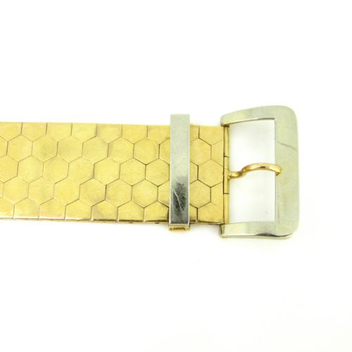 RETRO TWO TONES GOLD BELT BUCKLE BRACELET 18KT YELLOW AND WHITE GOLD FRANCE CIRCA 1940 - ADDITIONAL PHOTO 6