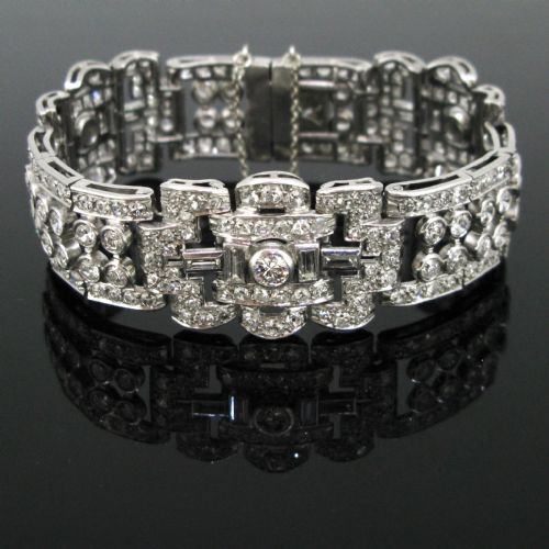art deco diamonds bracelet 18kt gold and platinum france circa 1935 - CATEGORY: ANTIQUE JEWELLERY - DATED 1930